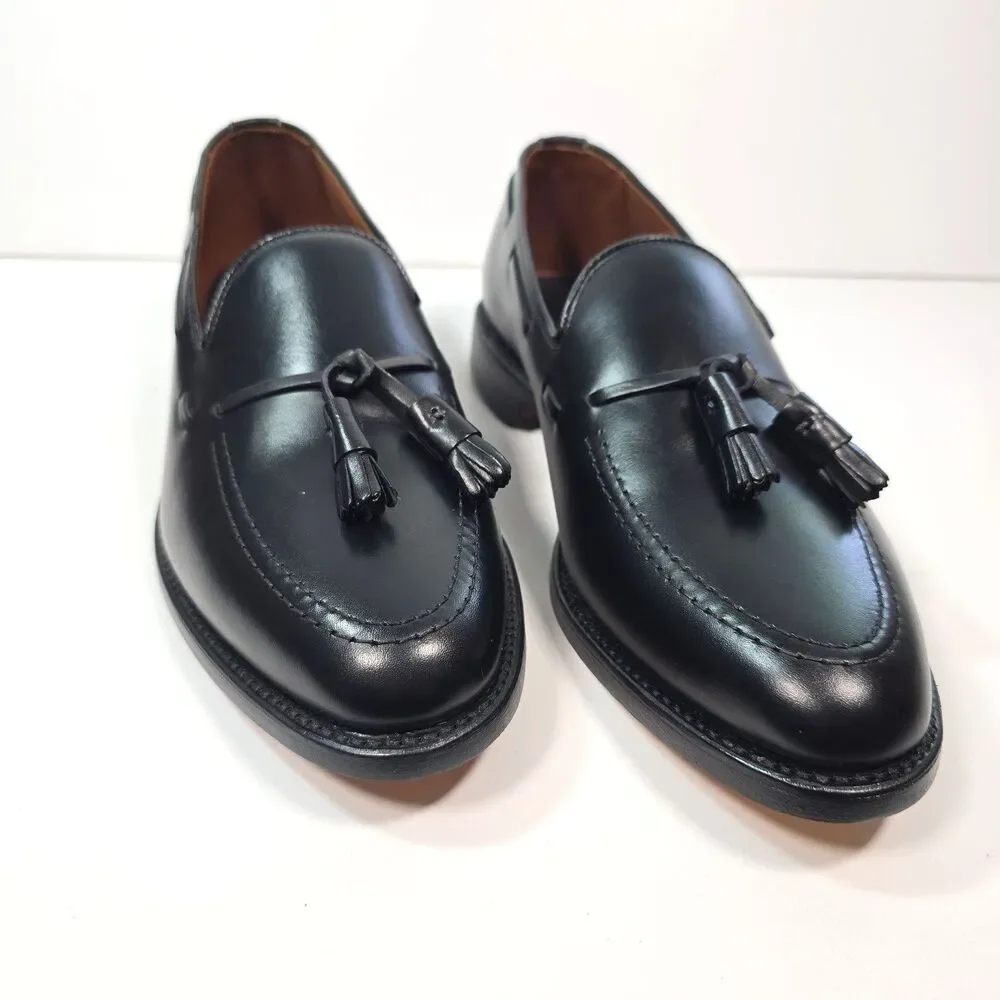 Allen Edmonds Grayson 8217S Tassel Loafers 8.5 D Black Leather USA Dress Shoes